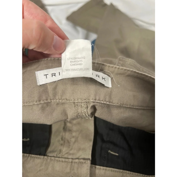 Trina Turk Straight Leg Pants Olive Size 6 - Picture 5 of 6